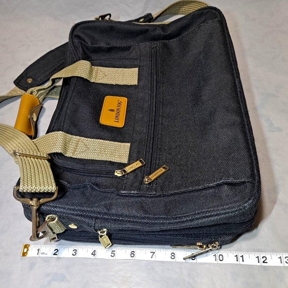 London Fog Ryka Briefcase/Laptop/Travel Bag 16x12 Expandable Blk. 11-Compartment - Picture 12 of 12